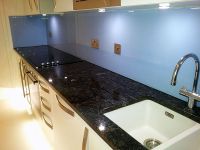 Granite kitchen worktops and glass splashbacks in Euston